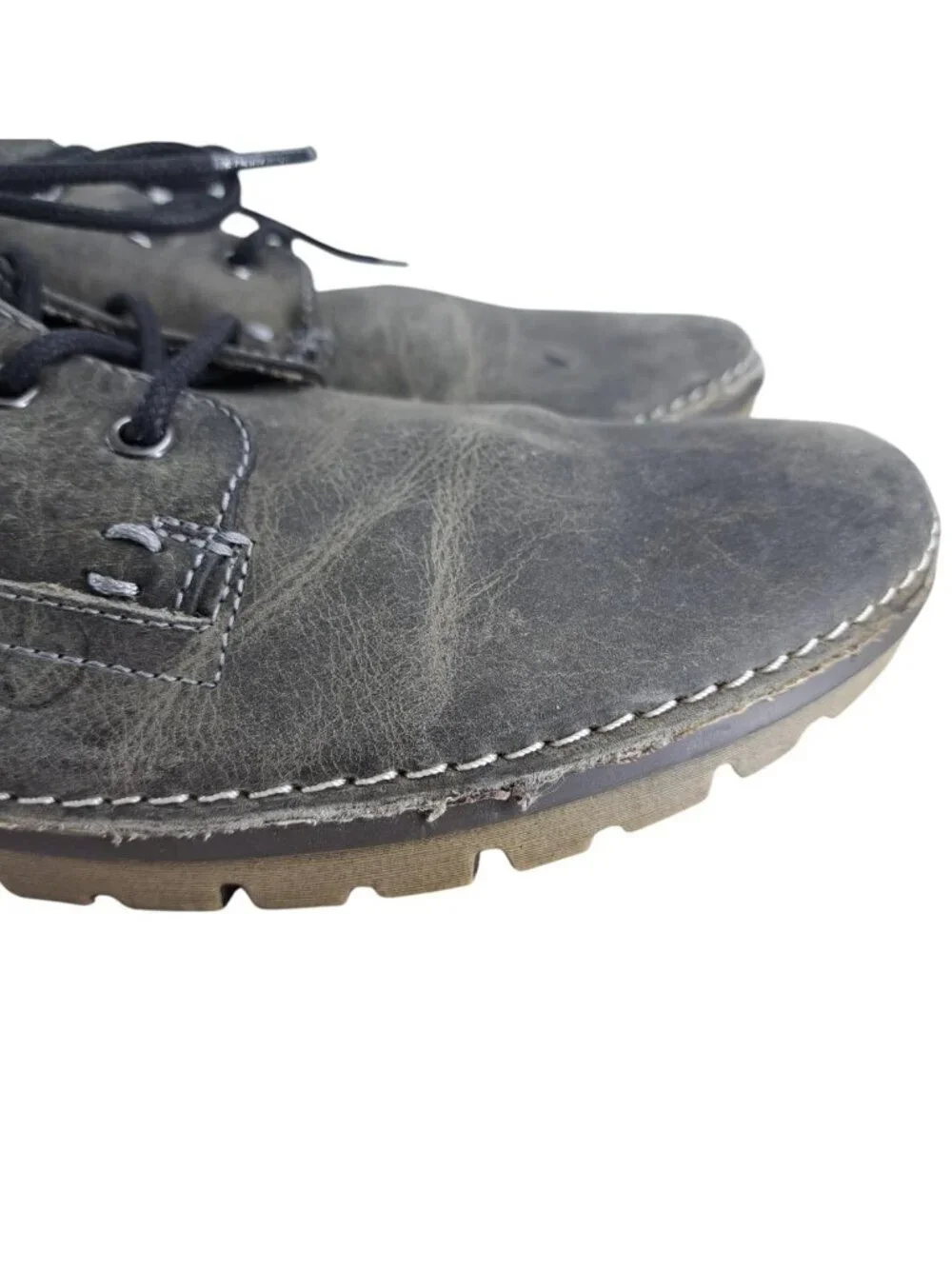 Roan by Bed Stu Arlo Gray Lace Up Leather Oxfords Shoes Size 10.5 Distressed